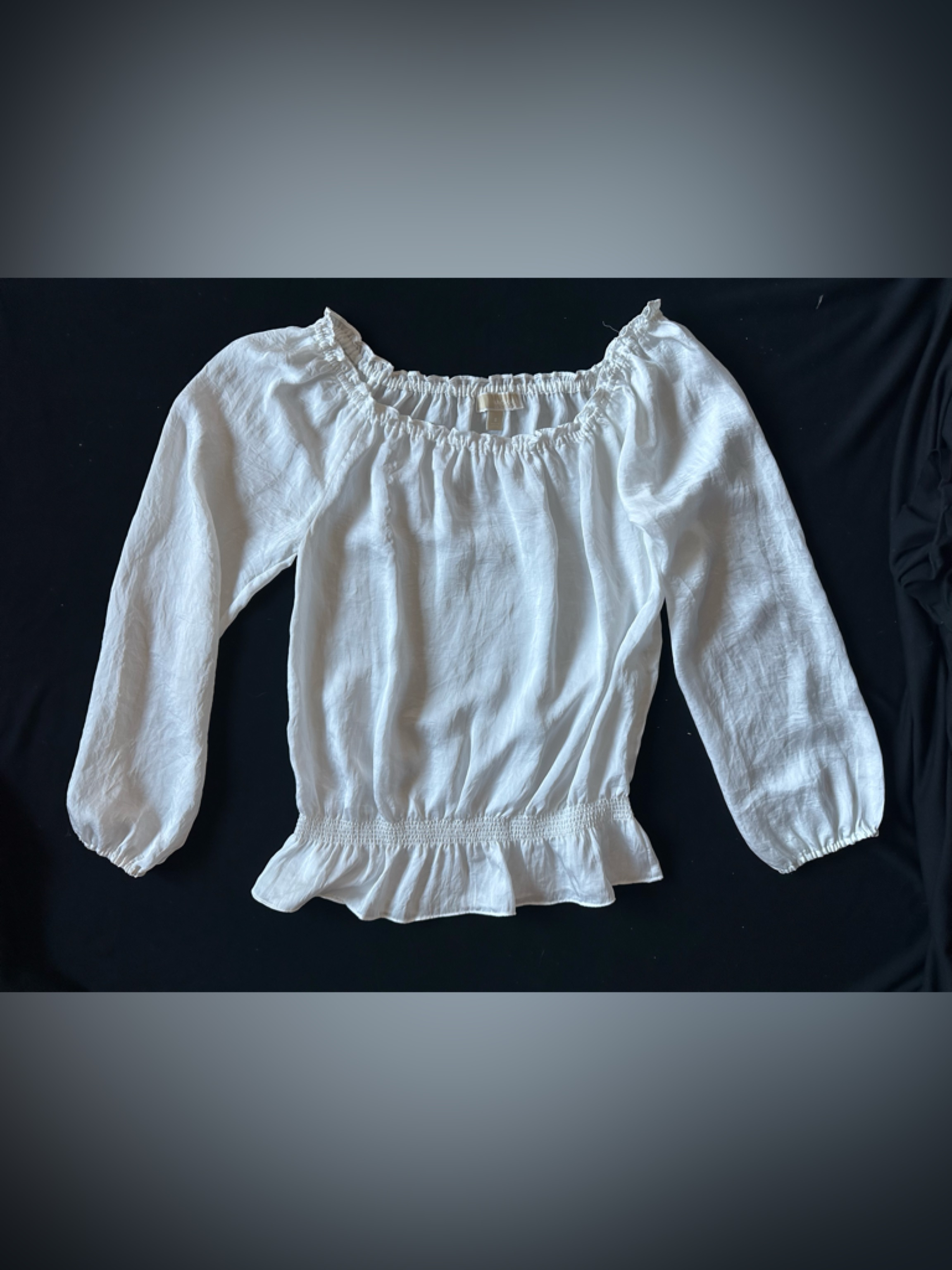 Michael Kors White Ruffled Blouse